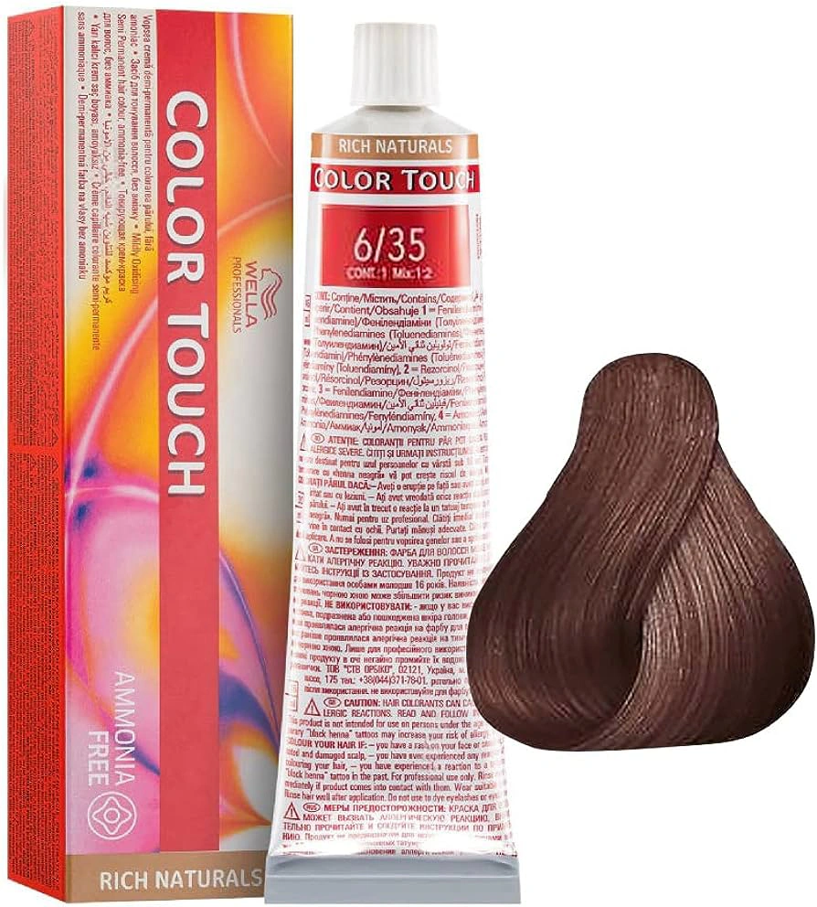 Wella Color Touch Hajszínező - 6/35 60ml Dark Blonde Gold Mahogany képe 1
